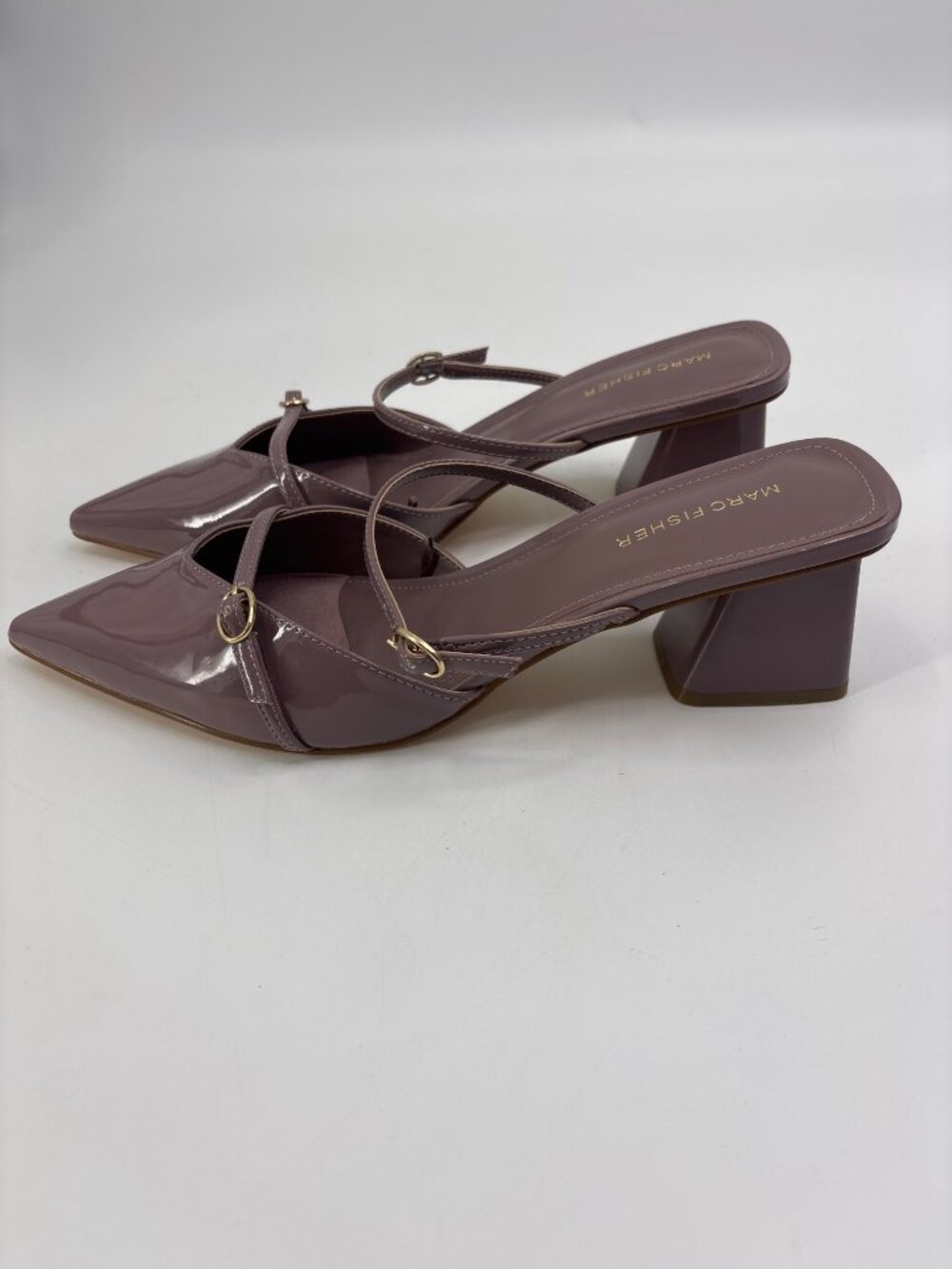 Marc Fisher Lakey Mule 2.5" Heel Patent Mauve Size 11M NWOT - Picture 4 of 7